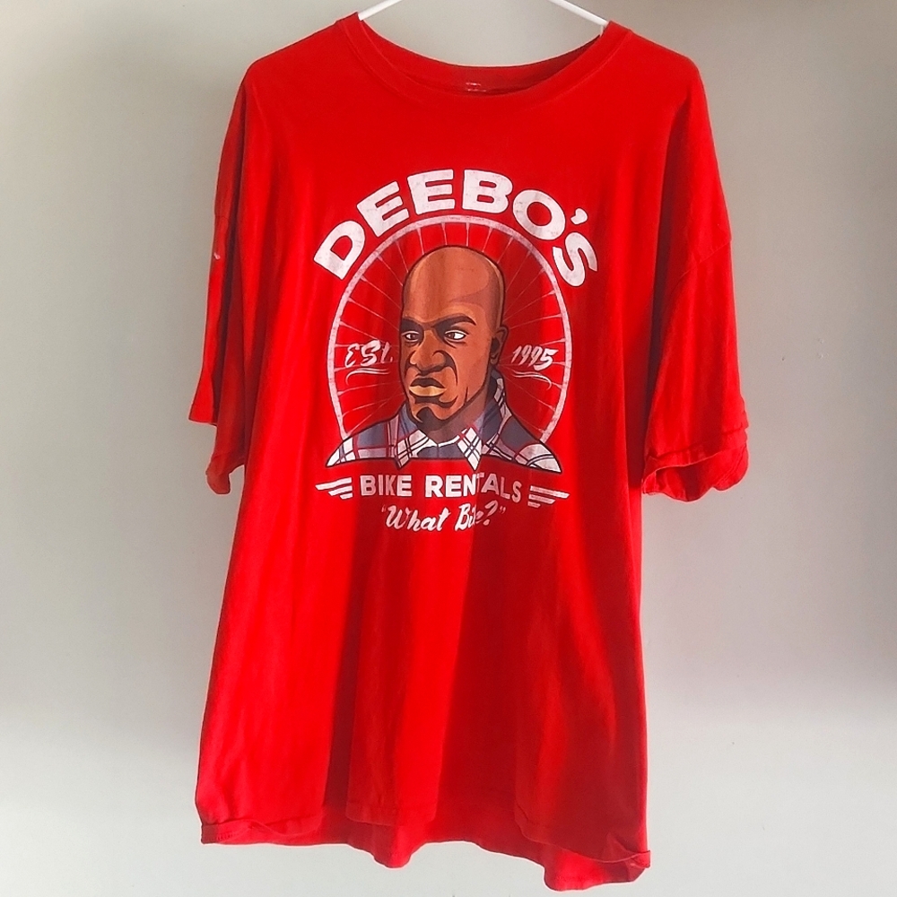 Mens 2XL Red Deebo bike rental t-shirt